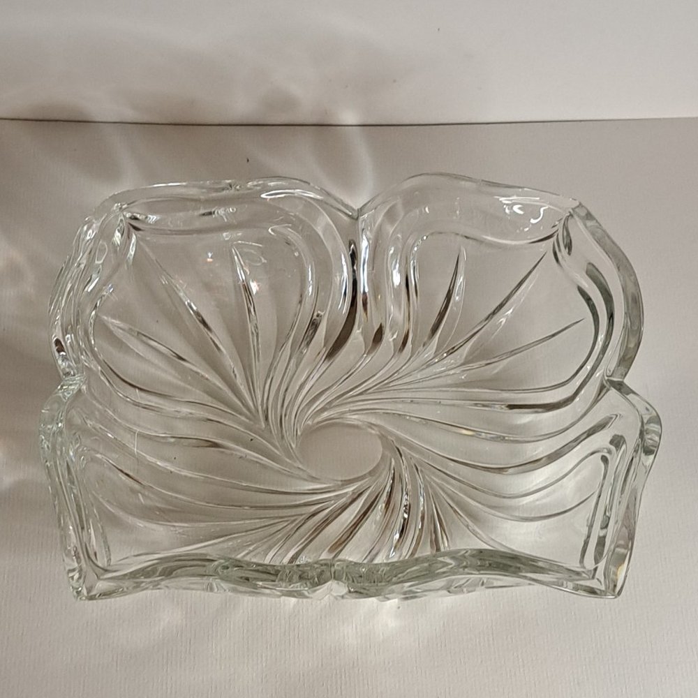 Mikasa "Spring Flair" Rectangle Heavy Crystal Cut Candy Dish 8" - Picture 7 of 8